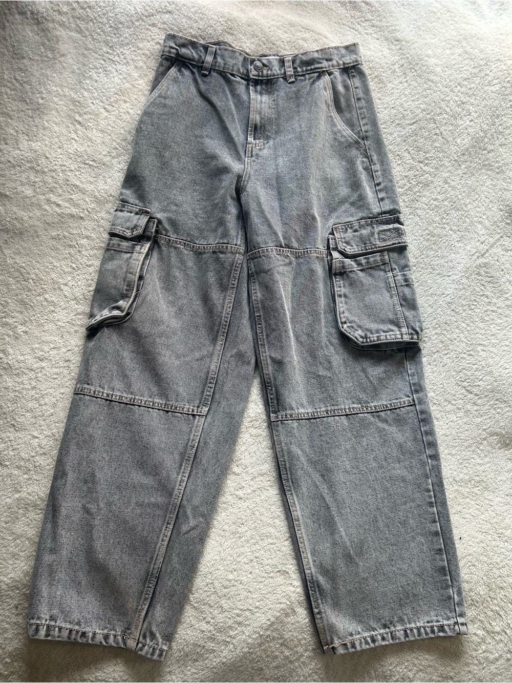 Women's Gray Cargo Jeans